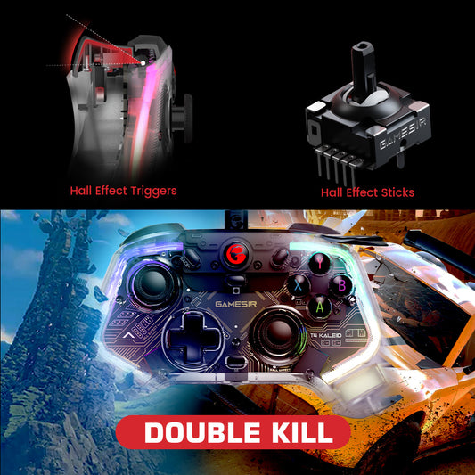 Double Kill: Unleash Precision with GameSir T4 Kaleid's Hall Effect Joysticks and Triggers